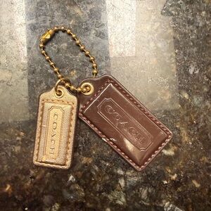 Coach Gold and Brown Leather Hangtags